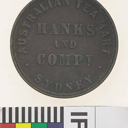 Token - 1 Penny, Hanks & Co, Australian Tea Mart, Sydney, New South Wales, Australia, 1857