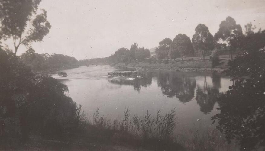 Digital Photograph - View of Yarra River, with Boats, South Yarra, 1952