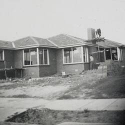 Digital Photograph - Builders Working on New Home, Gladstone Park, 1967