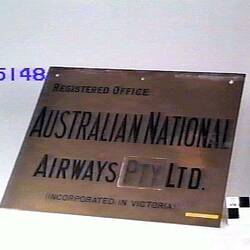 Plaque - Australian National Airways, 1961