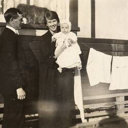 Parents & First Baby, by Clothes Line, Hawthorn, 1922