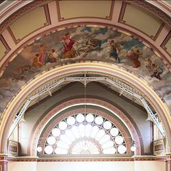 Lunette 'The Arts applied to War' 1888. Detail of Interior Following Restoration, Royal Exhibition Building, Melbourne, Victoria, 2001.