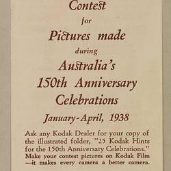 Brochure for Kodak photograph contest.