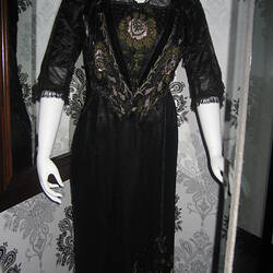 Dress - Black Beaded Dress with net, Federation
