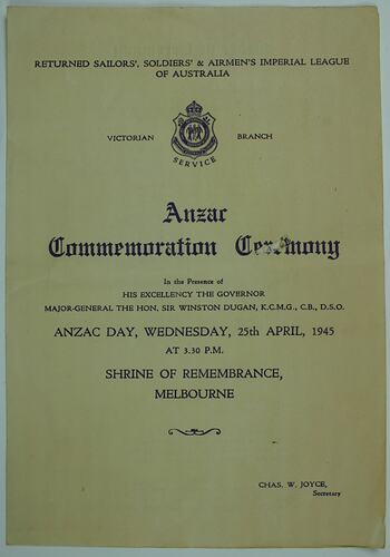 Booklet cover on green paper with black printed text.