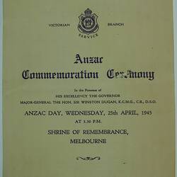 Booklet cover on green paper with black printed text.
