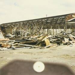 Photograph - Demolition of Parts Store, Sunshine, Victoria, 1988
