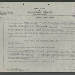 Diary - World War I, 13th Australian Field Ambulance, 1916-1919