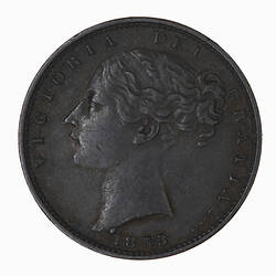 Coin - Farthing, Queen Victoria, Great Britain, 1853 (Obverse)