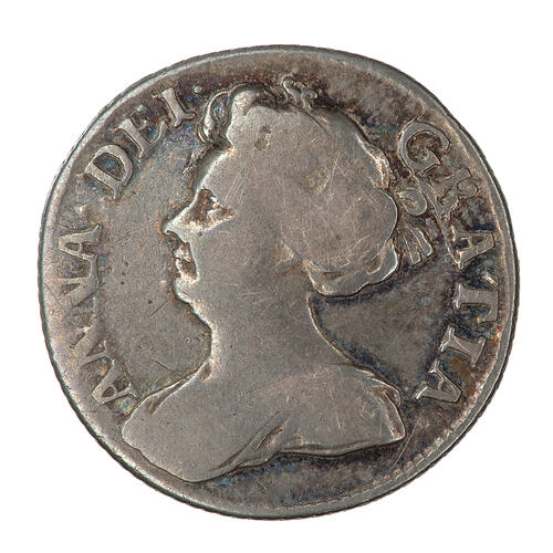 Coin - Sixpence, Queen Anne, England, Great Britain, 1711 (Obverse)