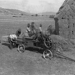 Negative - International Harvester, GL-15 Hay Press At Mr C. West's Property 'Hillside', Huon via Wodonga, 1940