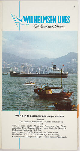Brochure - Wilhelmsen Lines, Travel W Cargoliners Sailing the Seven Seas