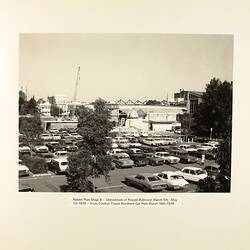 Photograph - Demolition of Royale Ballroom from Northern Car Park, Exhibition Building, Melbourne, 1979