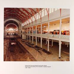Photograph - Programme '84, Timber Floor Replacement in the Great Hall, Royal Exhibition Building, Aug 1984