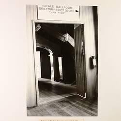 Photograph - Entrance to Eastern Annexe (formerly Stadium Annexe) from Great Hall, Exhibition Building, Melbourne, 1971.