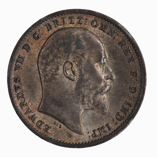 Coin - Threepence, Edward VII, Great Britain, 1902 (Obverse)