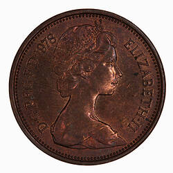 Coin - 2 New Pence, Elizabeth II, Great Britain, 1978 (Obverse)