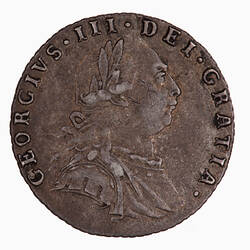 Coin - Sixpence, George III, Great Britain, 1787 (Obverse)