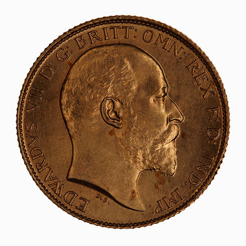 Coin - Half-Sovereign, Edward VII, Great Britain, 1902 (Obverse)