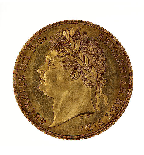 Coin - Half-Sovereign, George IV, Great Britain, 1824 (Obverse)