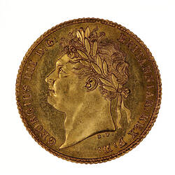 Coin - Half-Sovereign, George IV, Great Britain, 1824 (Obverse)
