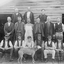 Negative - Shearers at Merino Downs Station, Victoria, 1920