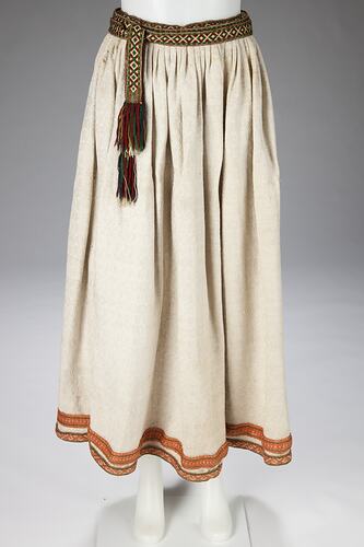 Skirt - Elga Kivicka, Latvian Costume, Linen, Merberka, Germany, circa 1945