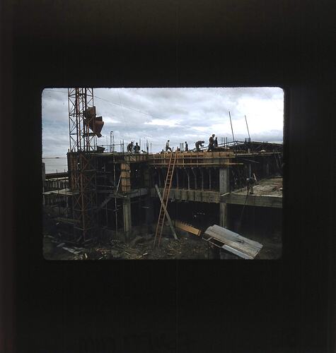 Slide - Kodak, Buildings Under Construction, Coburg, 1958