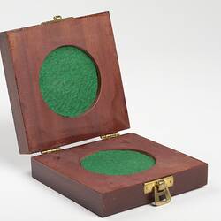Medal Box - Adolph Bruhn & Son, Wood & Green Felt, circa 1970-1990