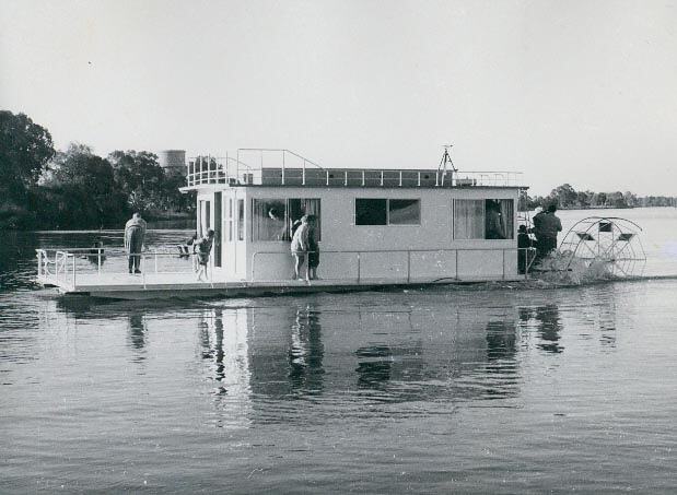 Photograph Massey Ferguson Tractor Powered House Boat Circa 1966