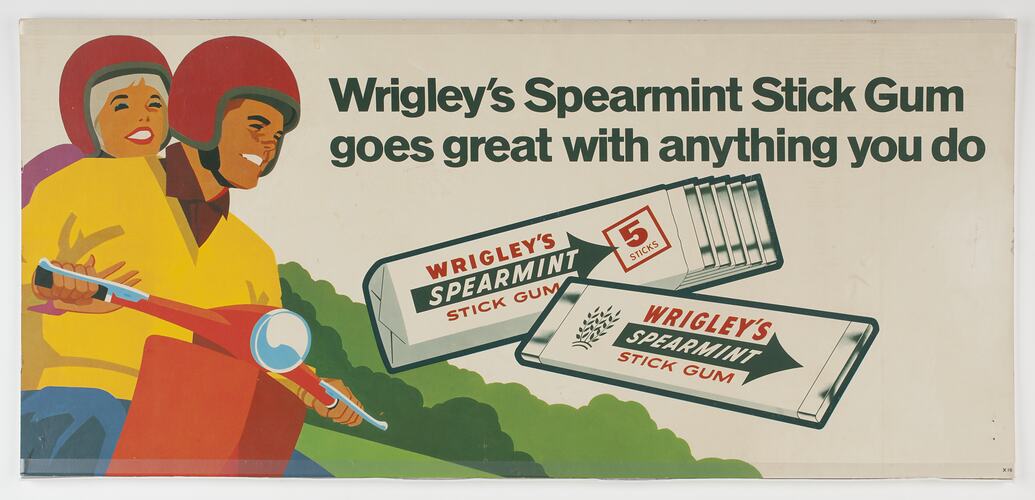 Sign - Wrigley's Spearmint Chewing Gum, circa 1970