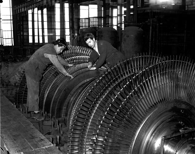 [Installing the first turbines, Yallourn, about 1930s.]