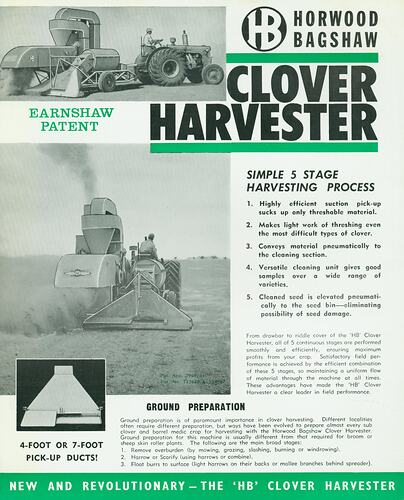 Horwood Bagshaw Clover Harvester