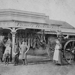 Negative - T. White Family Butcher Shop, South Melbourne, Victoria, circa 1880