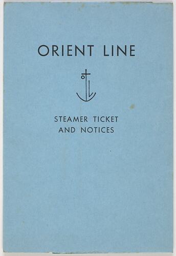 Envelope - Orient Line, Steamer Ticket & Notices, circa 1950s