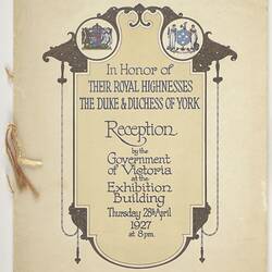 Musical Programme - Reception for the Duke & Duchess of York, 1927