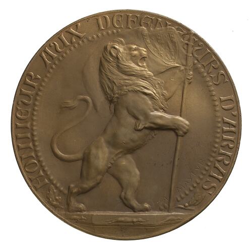 Medal - Honor to the Defenders of Arras, France, 1918