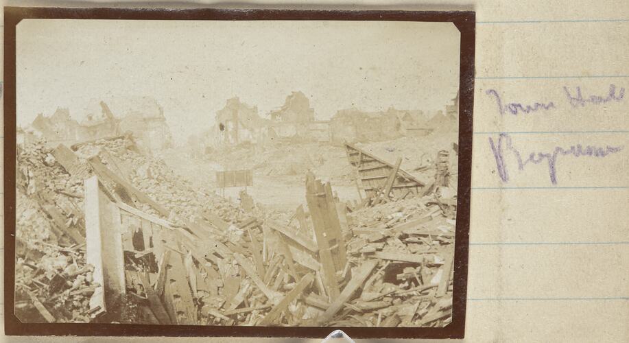 Ruins of Town Hall, Bapaume, France, Sergeant John Lord, World War I, 1917
