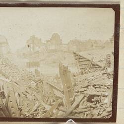 Photograph - Ruins of Town Hall, Bapaume, France, Sergeant John Lord, World War I, 1917