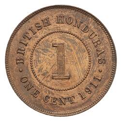 Coin - 1 Cent, British Honduras (Belize), 1911