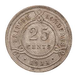Coin - 25 Cents, British Honduras (Belize), 1911
