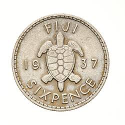 Coin - 6 Pence, Fiji, 1937