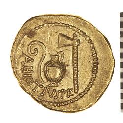 Gold coin - Aureus, reverse, Ancient Roman Republic