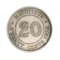 Proof Coin - 20 Cents, Mauritius, 1878