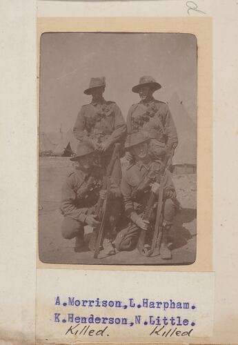 A. Morrison, L. Harpham, K. Henderson, N.Little, Egypt, Trooper G.S. Millar, World War I, 1914-1915