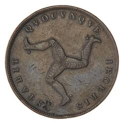 Coin - 1 Penny, Isle of Man, 1839