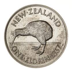 Proof Coin - Florin (2 Shillings), New Zealand, 1937