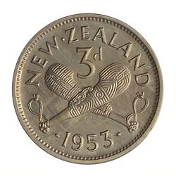 Proof Coin - 3 Pence, New Zealand, 1953