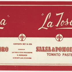Food Label - La Tosca Salsa Di Pomodoro Tomato Paste
