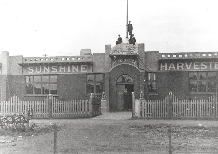 Front view of the Sunshine Harvester Head Office building.